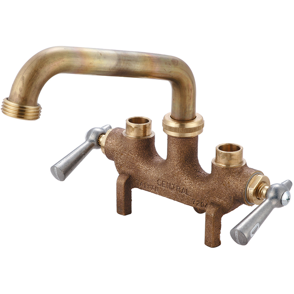 Central Brass Two Handle Laundry Faucet, Direct Sweat, Centerset, Rough Brass 80466